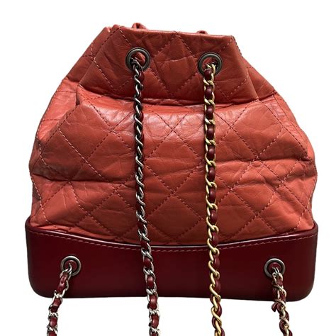 Gabrielle Backpack Small Quilted Aged Calfskin Raspberry MHW 